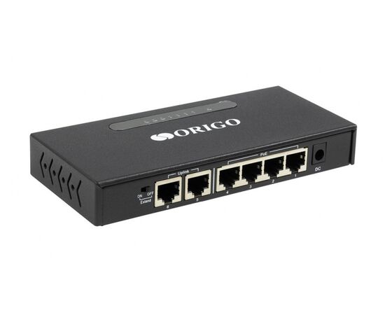  Коммутатор ORIGO OS1206P/60W/A1A 4x100Base-TX PoE+, 2x100Base-TX 