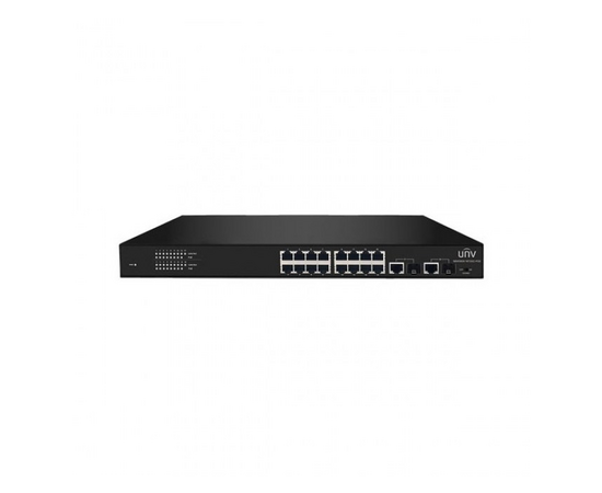  Коммутатор Uniview NSW2020-16T1GT1GC-POE-IN 16x100Mbps POE, 1x11000Mbps, 1x11000Mbps комбо 