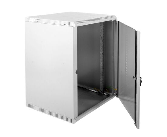  Шкаф коммутационный ЦМО ШРН-Э-15.500 15U 600x520мм пер.дв.стекл несъемн.бок.пан. 50кг серый 