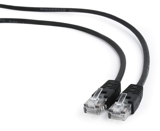  Патч-корд UTP Cablexpert PP12-0.5M/BK кат.5e, 0.5м, литой, многожильный (черный) 