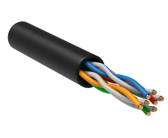  Кабель информационный ITK LC3-C5E04-139 U/UTP кат.5E 4х2х24AWG solid LDPE черный (305м) 
