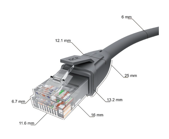  Патч-корд Greenconnect GCR-52597 сборный 10.0m LSZH UTP кат.6, серый 