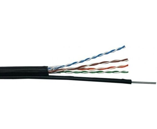  Витая пара NEOMAX NM10041 U/UTP cat.5e 4 пары (305 м) 0.50 мм (24 AWG) Медь, внешний, стальной трос 2.0мм, PE, черный 