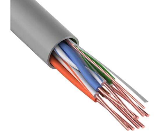  Витая пара REXANT 01-0069 U/UTP, категория 5e, ZH нгА-HF, 4PR, 24AWG, внутренний, серый, 305 м 