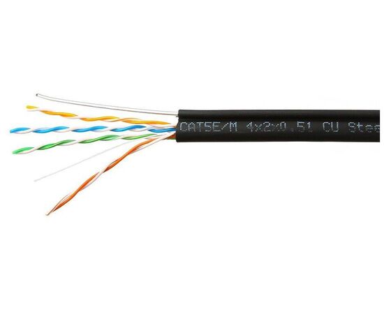  Витая пара SkyNet Premium CSP-UTP-4-CU-OUTR UTP outdoor 4x2x0,51 на тросу, медный, Fluke Test, кат.5e, однож., 305 м 