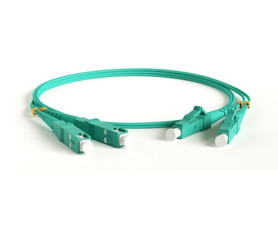 Патч-корд HYPERLINE FC-D2-503-LC/PR-SC/PR-H-2M-LSZH-AQ волоконно-оптический MM 50/125(OM3), LC-SC, duplex, 10G, LSZH, 2 м 