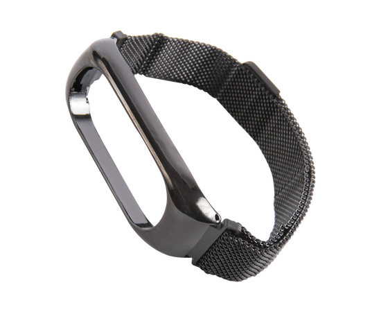  Ремешок миланская петля, металлический для Xiaomi Mi Band 5/6, черный 