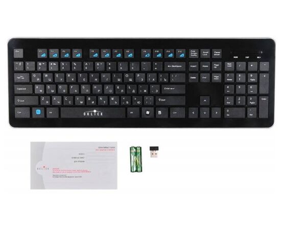  Клавиатура Oklick 870S черный USB беспроводная slim Multimedia 