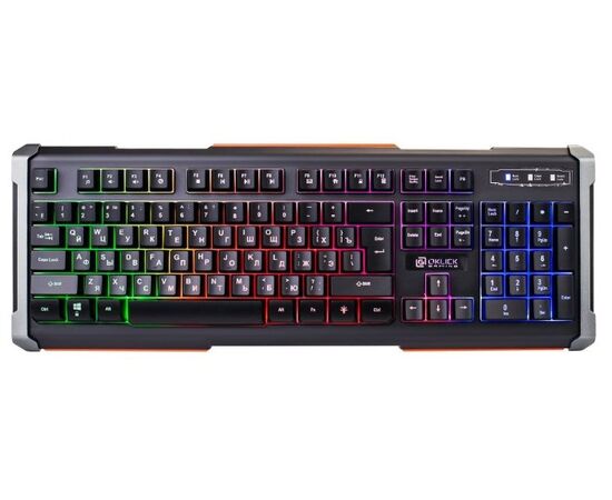  Клавиатура Oklick 717G Black Death черный/серый USB Multimedia for gamer LED 