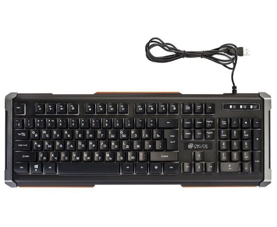  Клавиатура Oklick 717G Black Death черный/серый USB Multimedia for gamer LED 