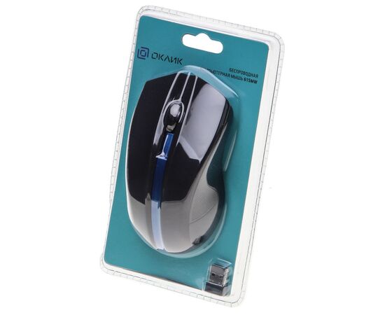  Мышь Oklick 615MW черный/синий USB 