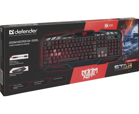  Клавиатура Defender Doom Keeper GK-100DL RU (45100) 