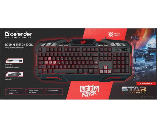  Клавиатура Defender Doom Keeper GK-100DL RU (45100) 