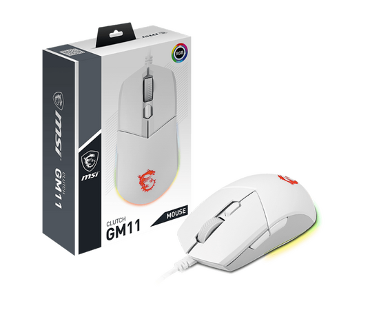  Мышь MSI Clutch GM11 S12-0401970-CLA белый оптическая 5000dpi USB 6but 