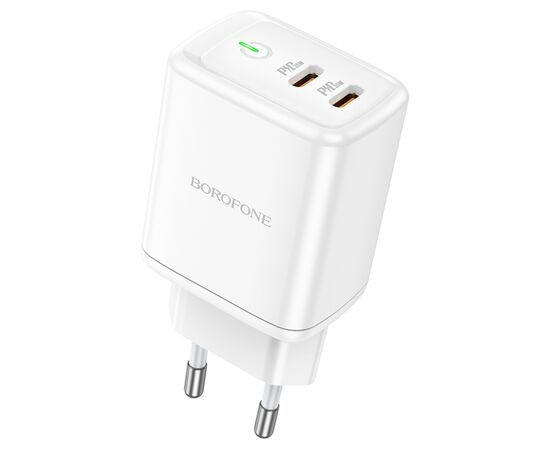  Сетевое зарядное устройство BOROFONE BN9 Reacher 2xUSB-C, 35W, белый 