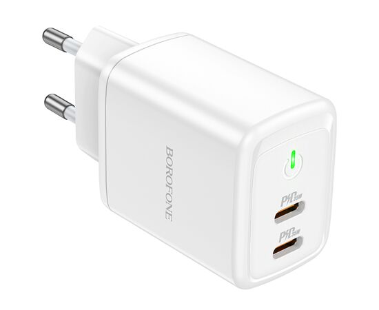  Сетевое зарядное устройство BOROFONE BN9 Reacher 2xUSB-C, 35W, белый 