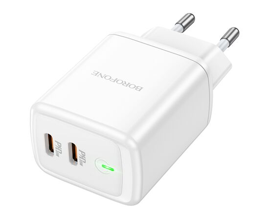  Сетевое зарядное устройство BOROFONE BN9 Reacher 2xUSB-C, 35W, белый 