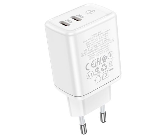  Сетевое зарядное устройство BOROFONE BN9 Reacher 2xUSB-C, 35W, белый 