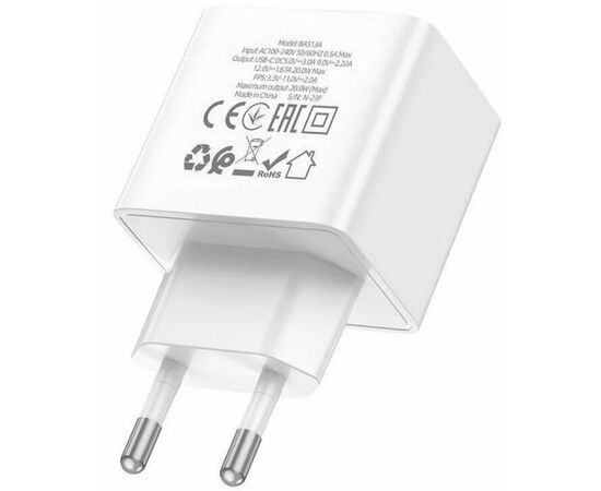  BOROFONE BAS13A/ Сетевое ЗУ/ PD / 1 USB/ Выход: 20W/ White 