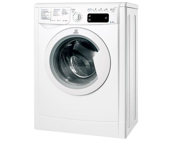  Стиральная машина Indesit IWSE 6105 (CIS)L белая, фронтальная, класс: A, макс. загрузка:6кг, 59.50х42х85 см, 1000 об/мин, дисплей - нет 