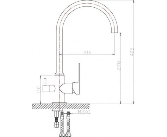  Смеситель для кухни ZORG Sanitary (ZR 317 YF-33) хром 