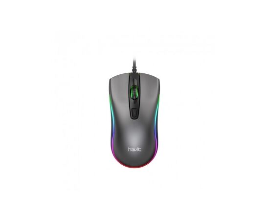  Мышка проводная с RGB подсветкой  HAVIT HV-MS72 USB серая 