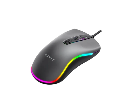  Мышка проводная с RGB подсветкой  HAVIT HV-MS72 USB серая 