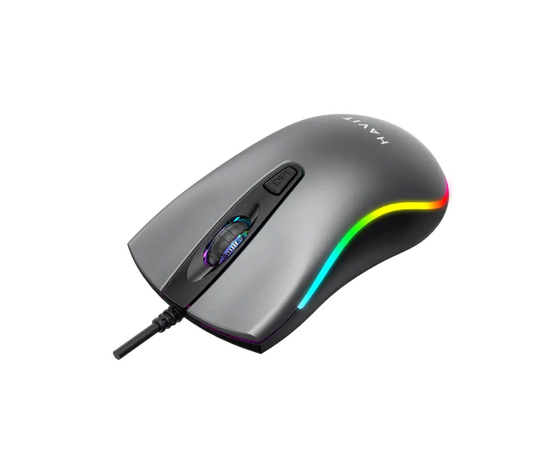  Мышка проводная с RGB подсветкой  HAVIT HV-MS72 USB серая 