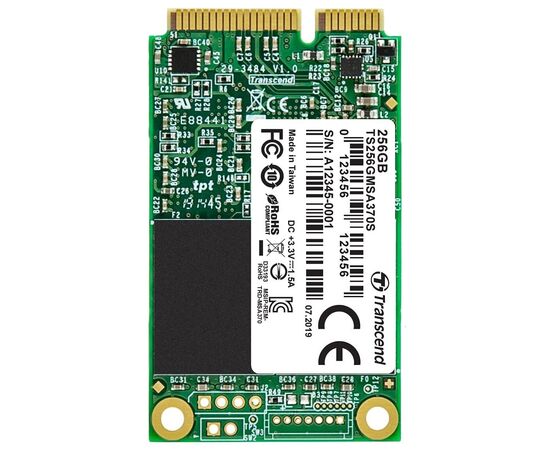  Внутренний SSD  Transcend  256GB  370S mSata (mini SATA), SATA-III, R/W - 530/400 MB/s, MLC 