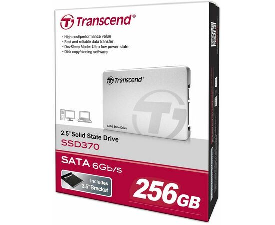  Внутренний SSD  Transcend  256GB  370S mSata (mini SATA), SATA-III, R/W - 530/400 MB/s, MLC 