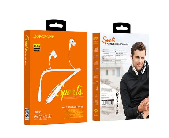  Bluetooth-наушники вакуумные с дугой Borofone BE45 Delightful (White) 