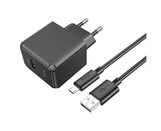  СЗУ 1USB 3.0A QC3.0 18W быстрая зарядка для micro USB Hoco CS12A 1м (Black) 