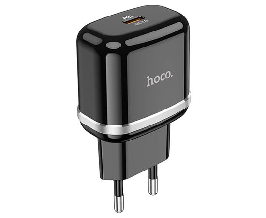  Сетевое зарядное устройство HOCO N24 Victorious 1xUSB-C, 20W, черный 
