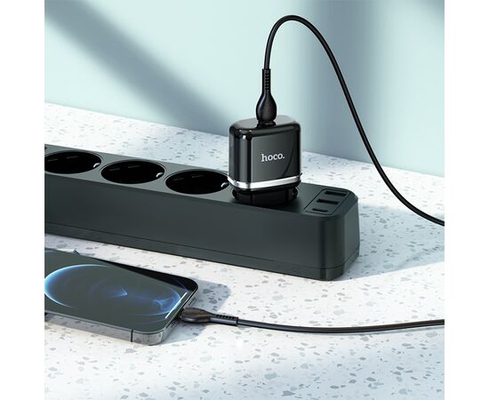 Сетевое зарядное устройство HOCO N24 Victorious 1xUSB-C, 20W, черный 