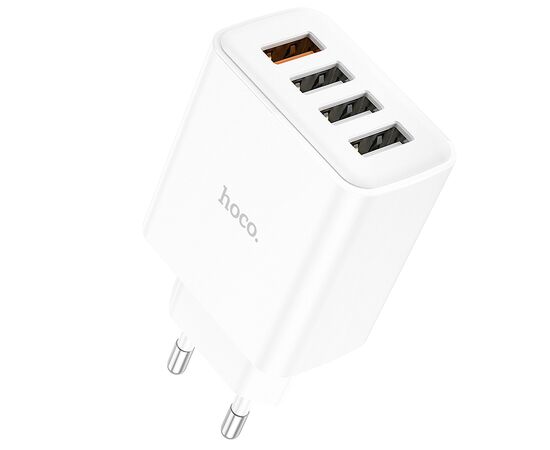  СЗУ 4USB 2.1A QC3.0 быстрая зарядка Hoco C102A (White) 