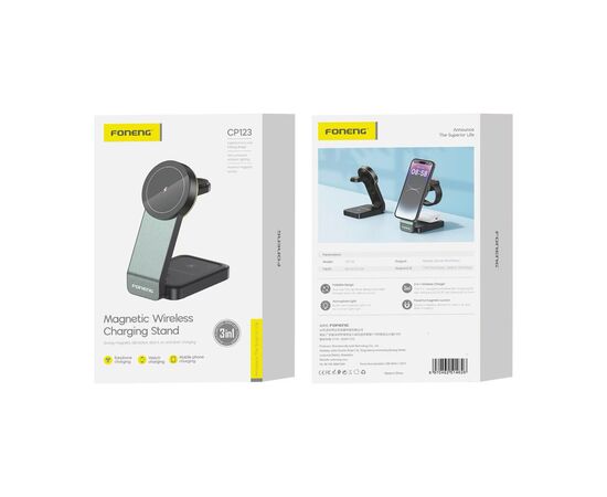  Беспроводное зарядное устройство 3в1 Foneng CP123 15W (Black) 