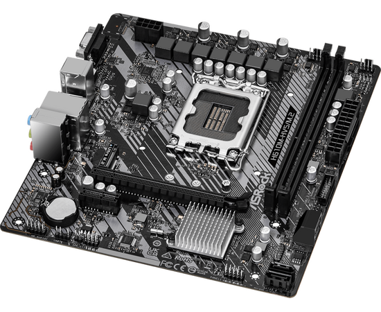  MB s1700 ASRock H610M-HVS/M.2 R2.0 Intel H610, 2xDDR4-3200 МГц, 1xPCI-Ex16, 1xM.2, Micro-ATX 