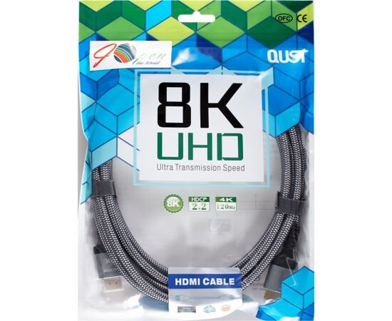  Кабель Vcom ACG859A-3.0 HDMI 19M/M, ver. 2.1 8KX60Hz Econom оплетка 3m iOpen 