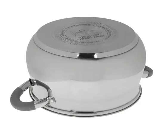  Кастрюля LARA LR02-484 (нерж) серия bell 24x13,5см, 6,1л, капс. инд дно, силик. ручка, стекл. крышка 