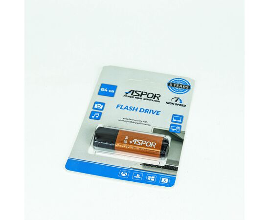  Flash Drive 64G USB  2.0 Aspor PK_TG121GD (бронза) нс 
