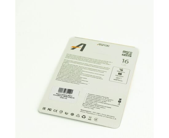  Карта памяти Aspor microSDHC 16GB Class10 UHS-I нс 