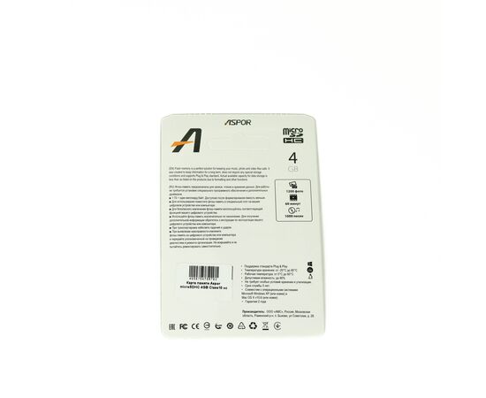  Карта памяти Aspor microSDHC 4GB Class10 нс 