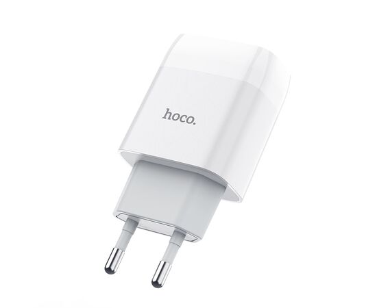  Блок питания сетевой 2 USB HOCO C73A, Glorious, 2400mA, пластик, цвет: белый (1/36/216) 