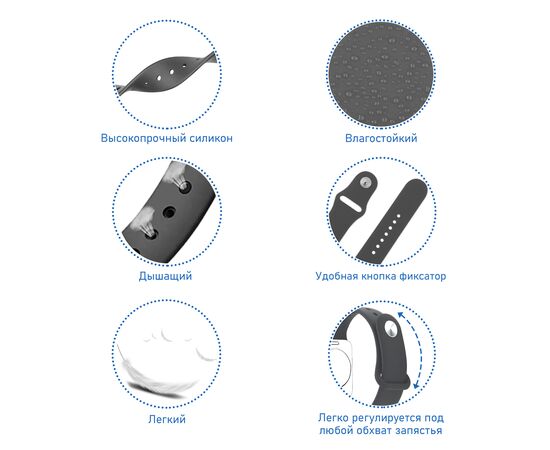  Ремешок силиконовый Great Case Sport для Apple Watch 38/40/41 мм, 225мм, на кнопке, фиалковый (41) 