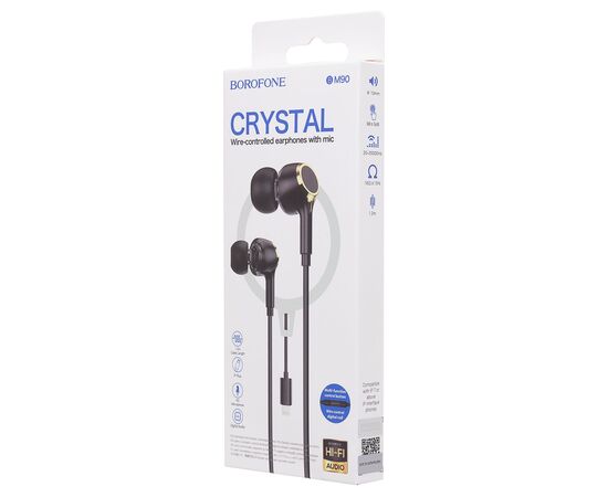  Проводные наушники с микрофоном внутриканальные Borofone BM90 Miller Lightning  (black) (234681) 