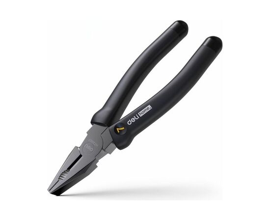  Пассатижи Deli Home Series Black HT2007 180мм, эксклюзивный дизайн, рукоятка из высококачественного софттач пластика 