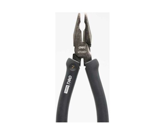  Пассатижи Deli Home Series Black HT2007 180мм, эксклюзивный дизайн, рукоятка из высококачественного софттач пластика 