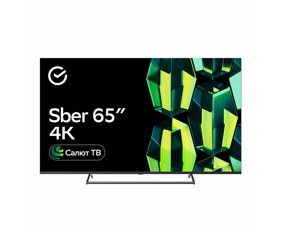 65" Телевизор Sber SDX 65U4125 черный 3840x2160, 4K Ultra HD, 60 Гц, Wi-Fi, Smart TV, Салют ТВ 