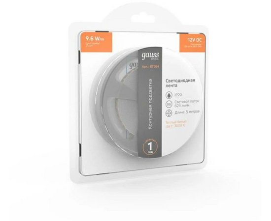  Светодиодная лента GAUSS Basic BT064 48Вт 5м 