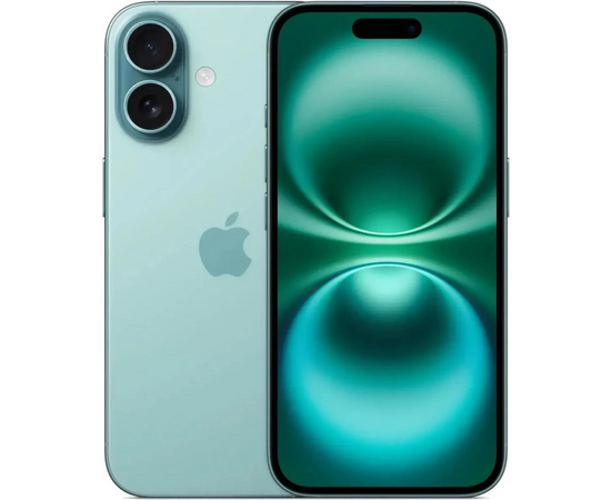  Смартфон Apple iPhone 16 MYED3HN/A 128Gb бирюзовый 3G 4G 1Sim 6.1" 1179x2556 iOS 18 48Mpix 802.11 a/b/g/n/ac/ax/be NFC GPS Protect 